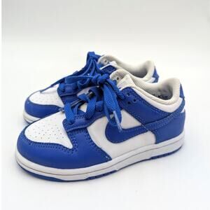Nike Dunk Low Trainers Shoes Round Toe White Hyper Royal Size US11C EU28